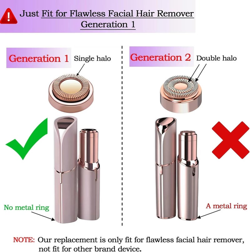 BECHY Facial Hair Remover Replacement Heads for Generation 1 Finishing Touch Flawless Facial Hair Removal Tool for Women,18K Gold-Plated Rose Gold 3 Count,First Generation by . (3 PCS Rose Gold) - Image 2